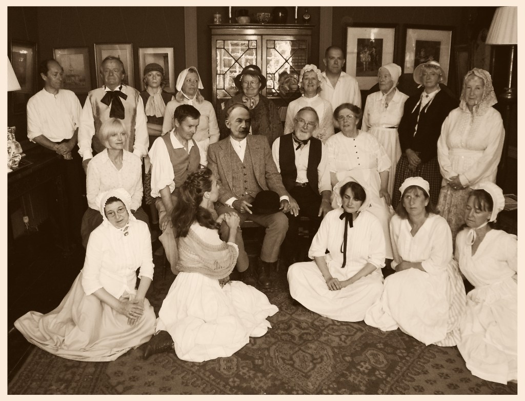 Recreation of a photograph of Thomas Hardy and the cast of Tess