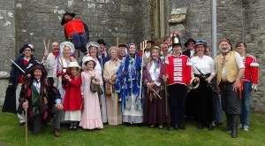 Group of people in costume for the mummer's play