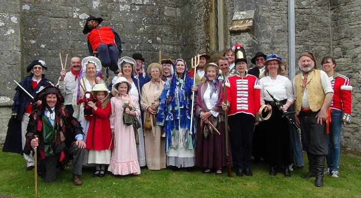 Group of people in costume for the mummer's play