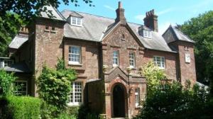 The front of a brick-built house